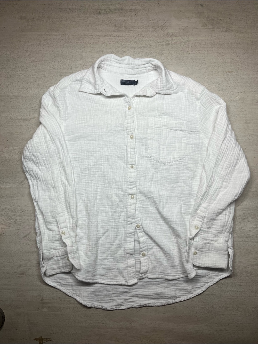 Vineyard Vines Birdie White Button-Down Cotton Gauze Shirt